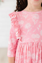 Dahlia Doodles 3/4 Sleeve Ruffle Twirl Dress by Mila & Rose ®