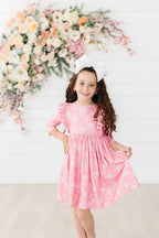 Dahlia Doodles 3/4 Sleeve Ruffle Twirl Dress by Mila & Rose ®
