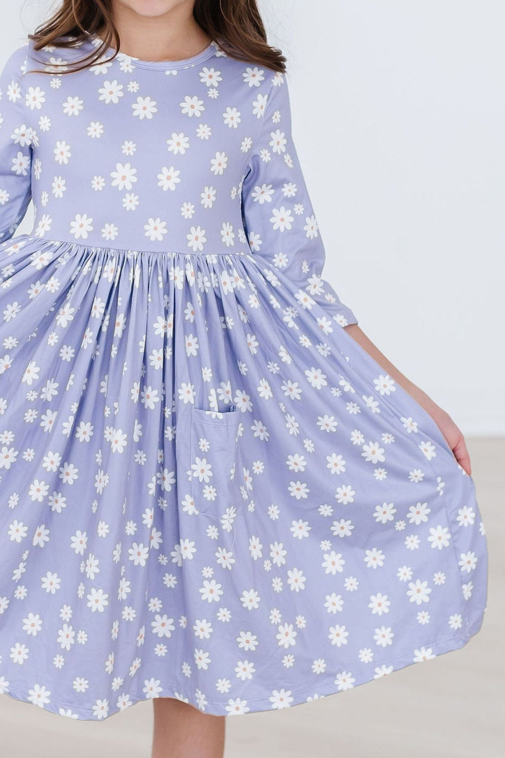 Dainty Daisies 3/4 Sleeve Pocket Twirl Dress by Mila & Rose ®
