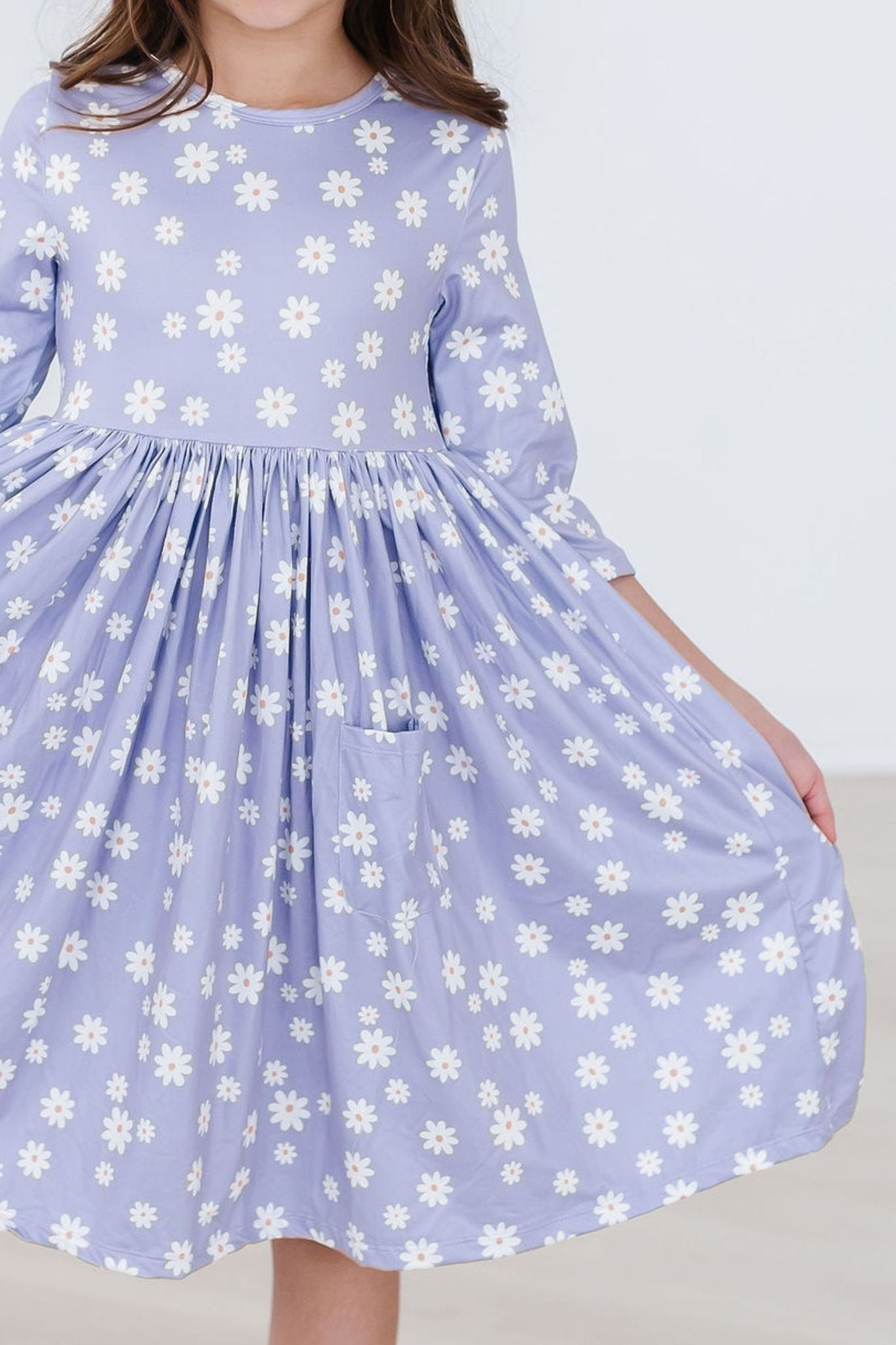 Dainty Daisies 3/4 Sleeve Pocket Twirl Dress by Mila & Rose ®