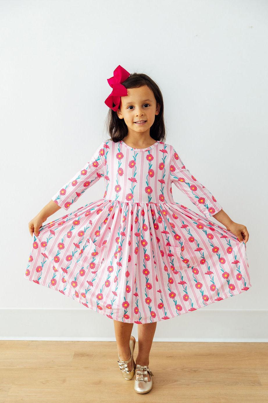 Daisy Chain 3/4 Sleeve Pocket Twirl Dress by Mila & Rose ®