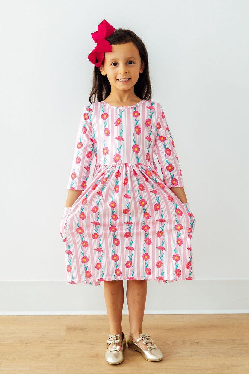 Daisy Chain 3/4 Sleeve Pocket Twirl Dress by Mila & Rose ®