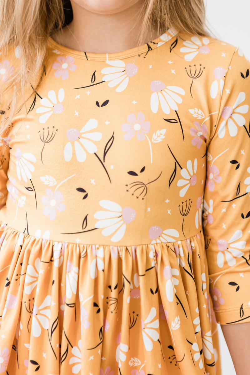 Dandelions in Fall 3/4 Sleeve Pocket Twirl Dress by Mila & Rose ®