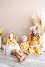 Dandelions in Fall 3/4 Sleeve Pocket Twirl Dress by Mila & Rose ®