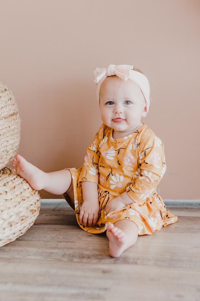 Dandelions in Fall 3/4 Sleeve Twirl Bodysuit by Mila & Rose ®