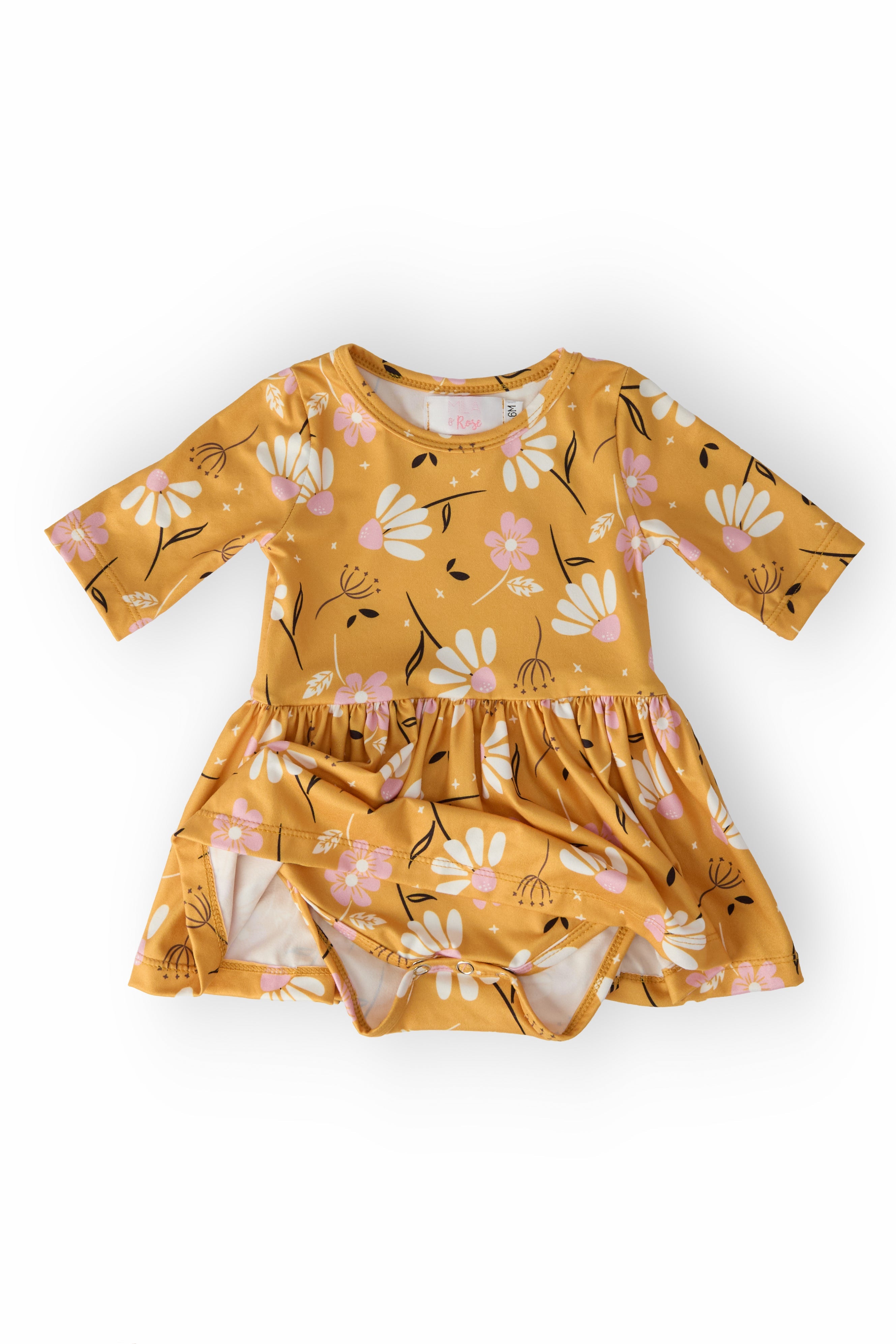 Dandelions in Fall 3/4 Sleeve Twirl Bodysuit by Mila & Rose ®