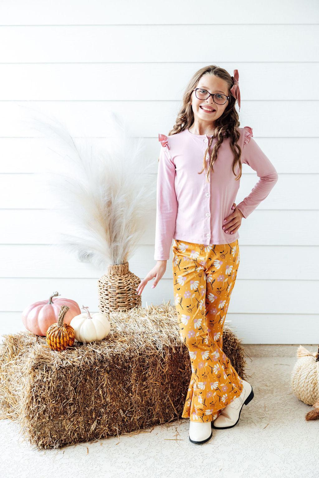 Dandelions in Fall Ribbed Velvet Bells by Mila & Rose ®