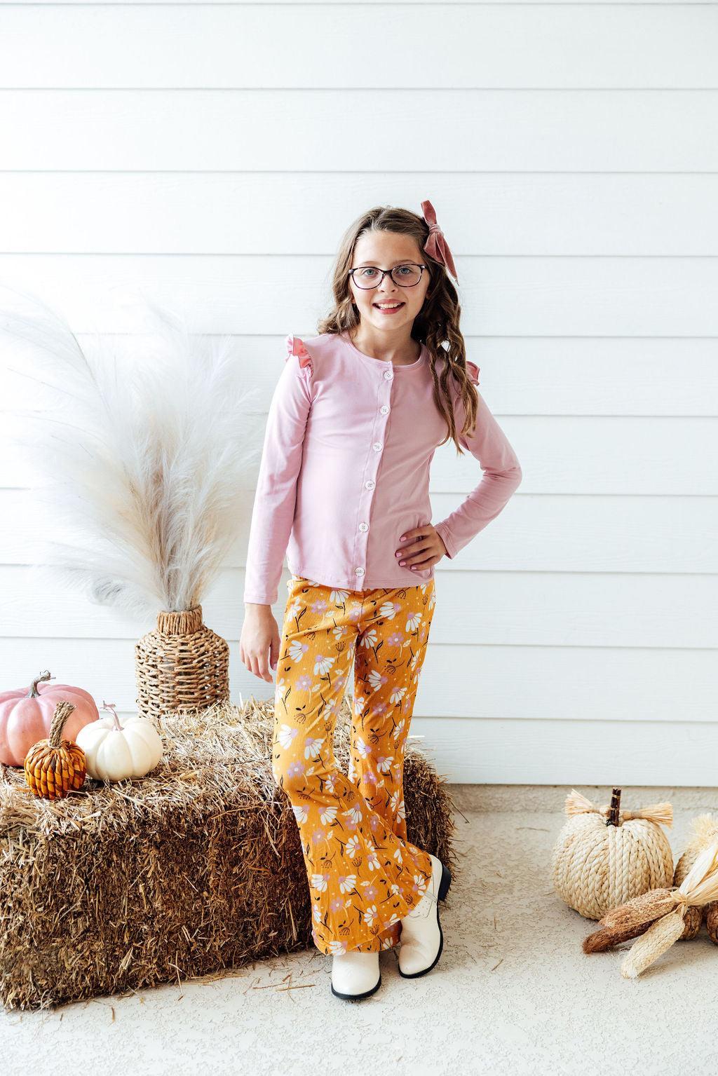Dandelions in Fall Ribbed Velvet Bells by Mila & Rose ®