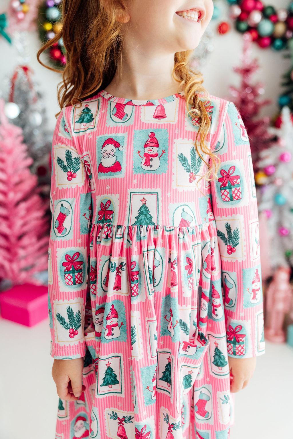 Dear Santa L/S Pocket Twirl Dress by Mila & Rose ®