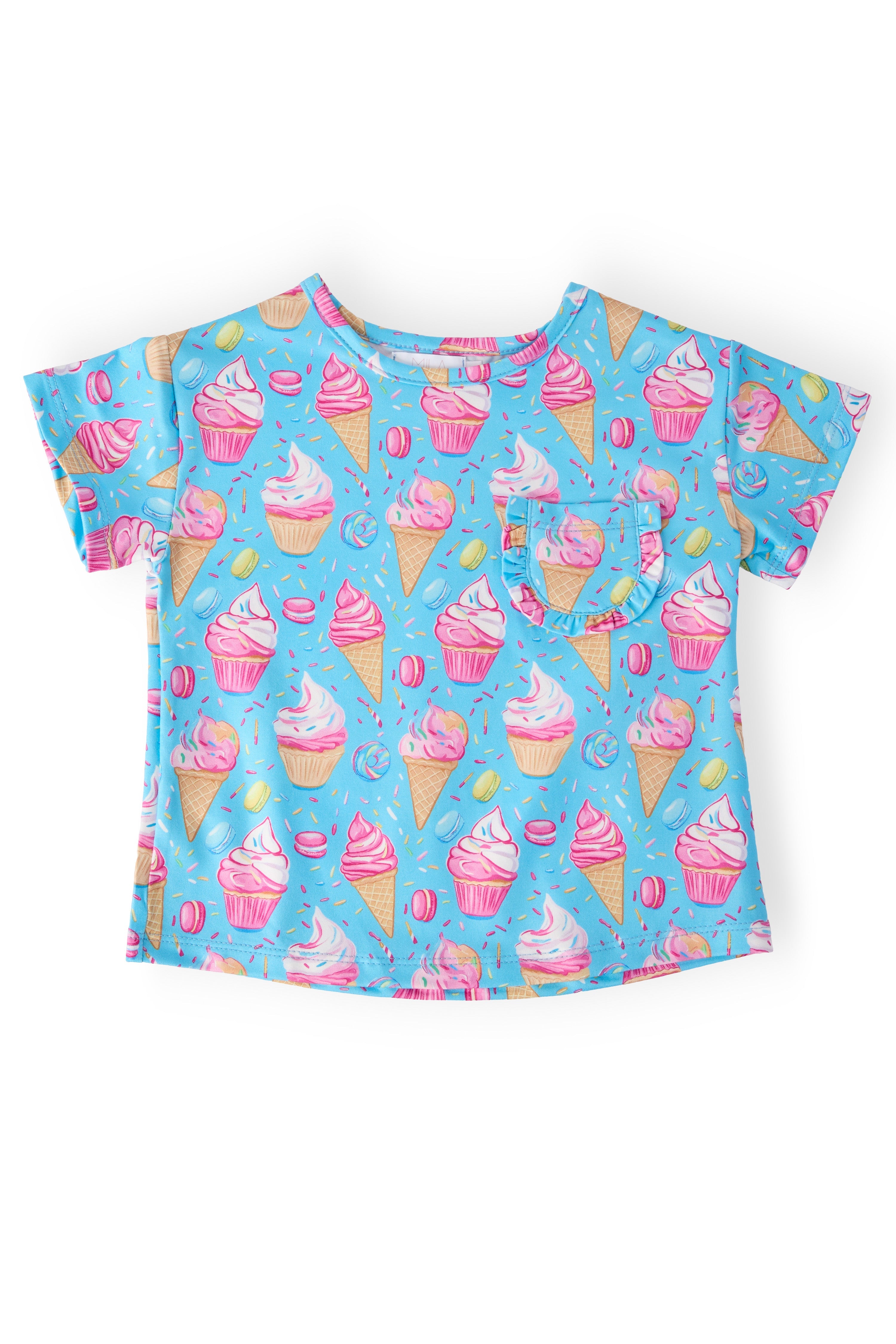 Delightful Desserts Ruffle Pocket Tee by Mila & Rose ®