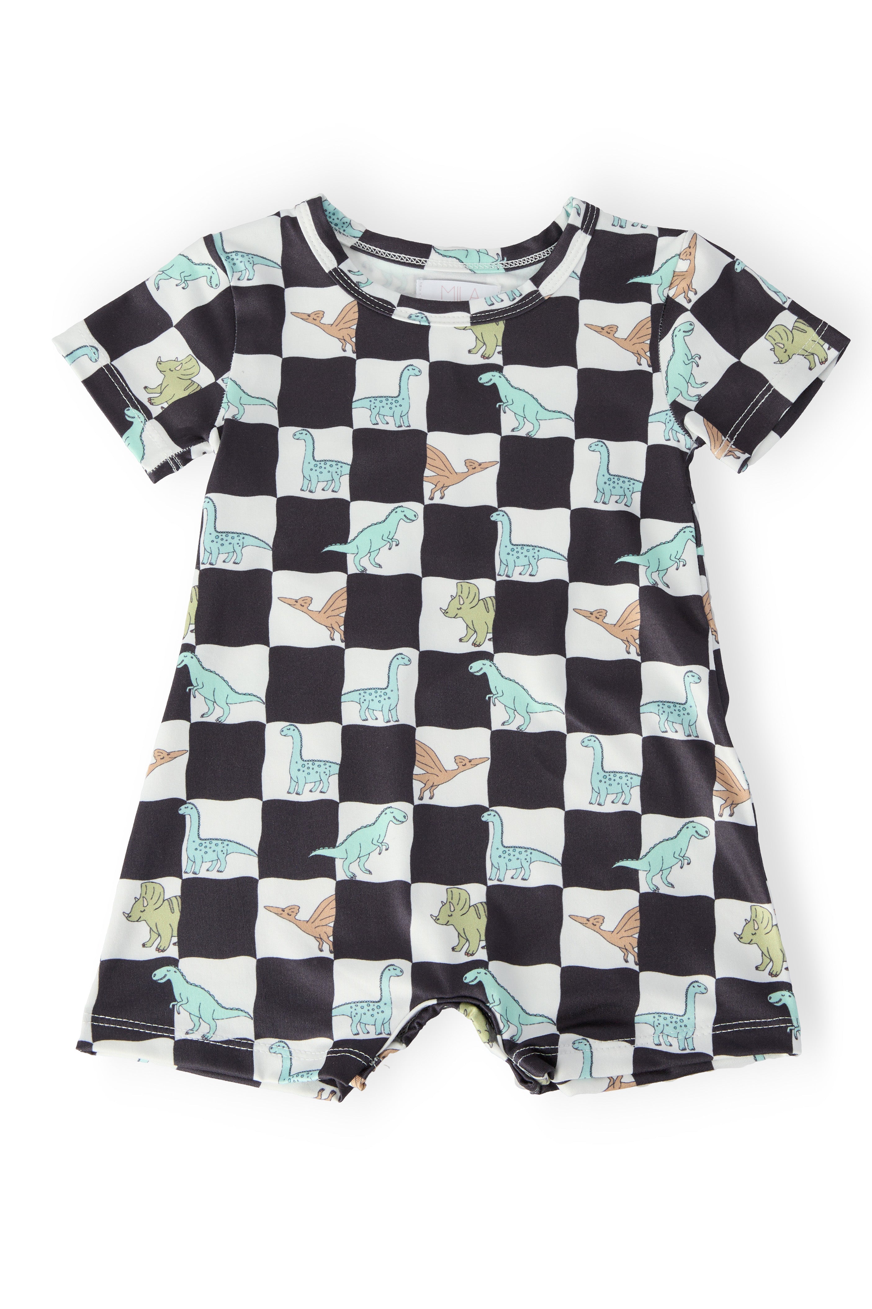 Dino Checkers S/S Shorty One-Piece by Mila & Rose ®