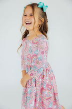 Dream Big Little One 3/4 Pocket Twirl Dress by Mila & Rose ®