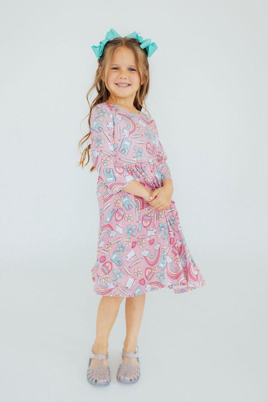 Dream Big Little One 3/4 Pocket Twirl Dress by Mila & Rose ®