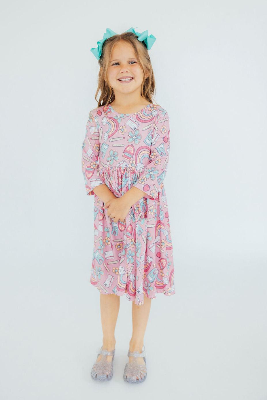 Dream Big Little One 3/4 Pocket Twirl Dress by Mila & Rose ®