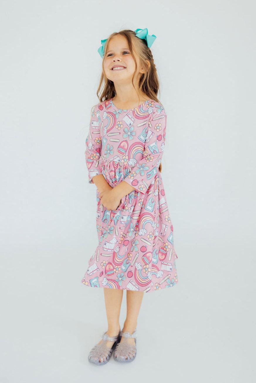 Dream Big Little One 3/4 Pocket Twirl Dress by Mila & Rose ®