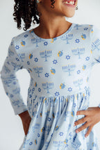 Dreidel Darling L/S Pocket Twirl Dress by Mila & Rose ®