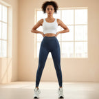 Ribbed High-Waist Back V Yoga Pants – Sand Wash Butt-Lifting Tights by FitiqueFit