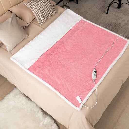 Electric Heated Blanket Throw with 10 Heat Settings-Pink by LuxuryLifeWay Online Store