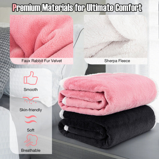 Electric Heated Blanket Throw with 10 Heat Settings-Pink by LuxuryLifeWay Online Store