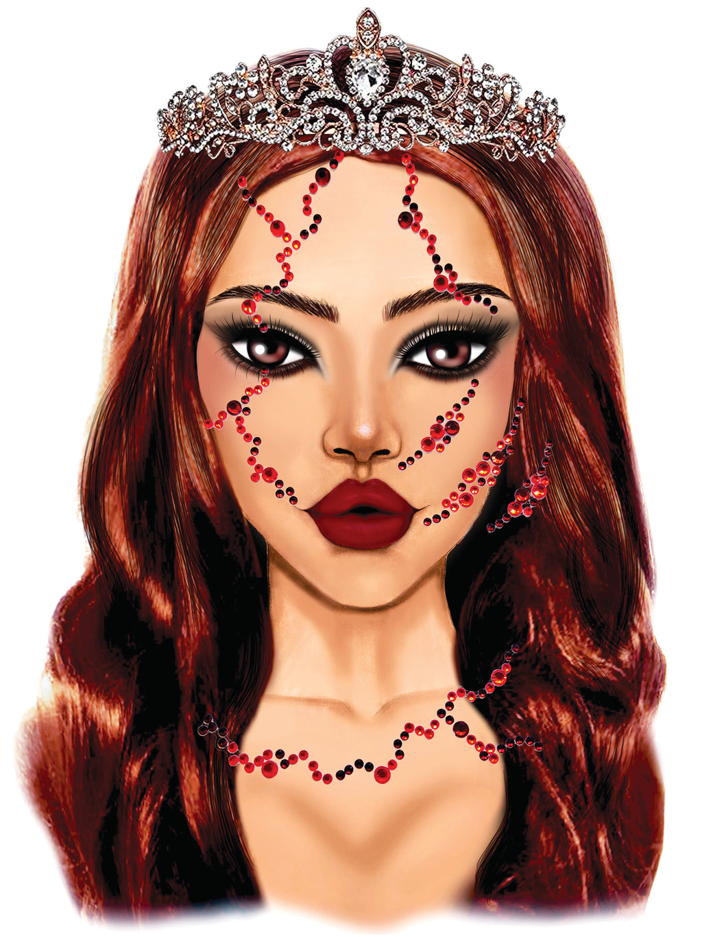 Bloody Face Jewel Sticker Adhesive Backed For Halloween Cosplay Festival Makeup