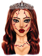 Bloody Face Jewel Sticker Adhesive Backed For Halloween Cosplay Festival Makeup