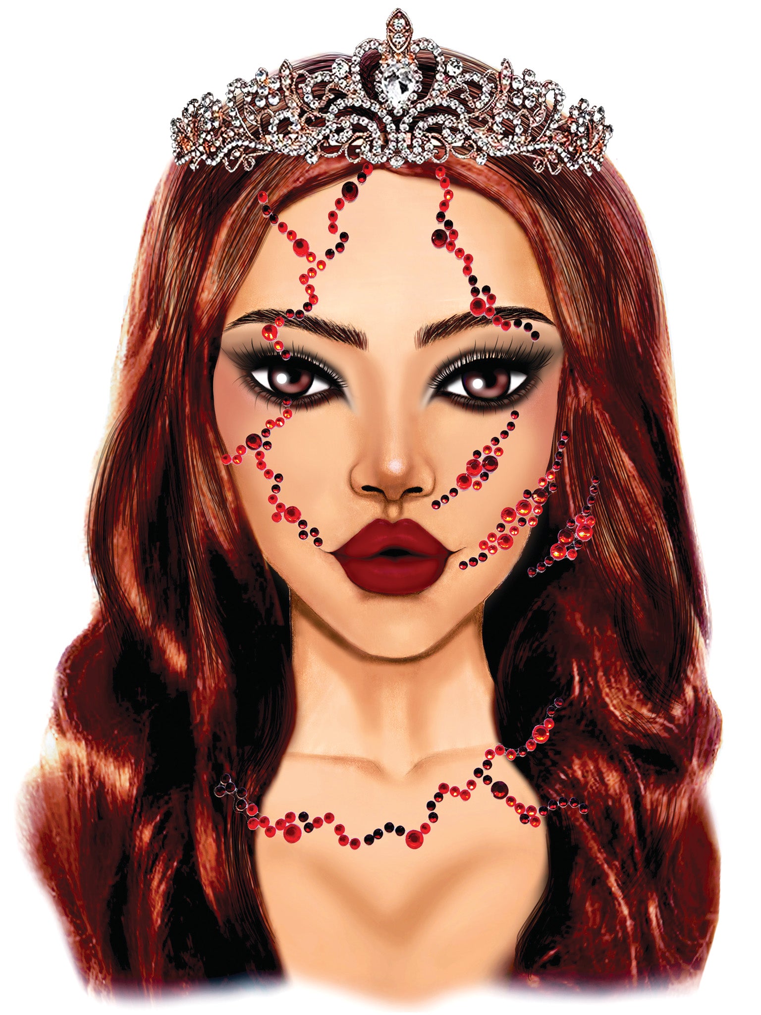 Bloody Face Jewel Sticker Adhesive Backed For Halloween Cosplay Festival Makeup