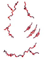 Bloody Face Jewel Sticker Adhesive Backed For Halloween Cosplay Festival Makeup