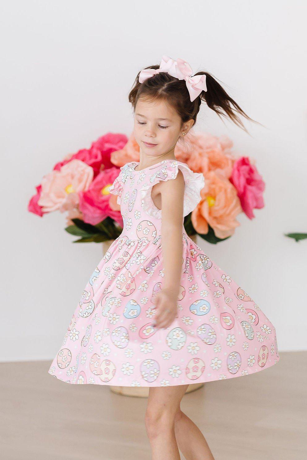 Easter Egg Hunt Flutter Sleeve Twirl Dress by Mila & Rose ®