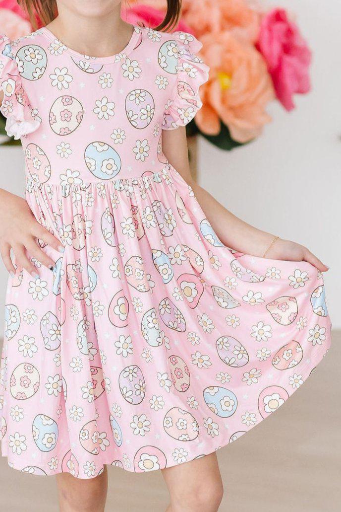Easter Egg Hunt Flutter Sleeve Twirl Dress by Mila & Rose ®