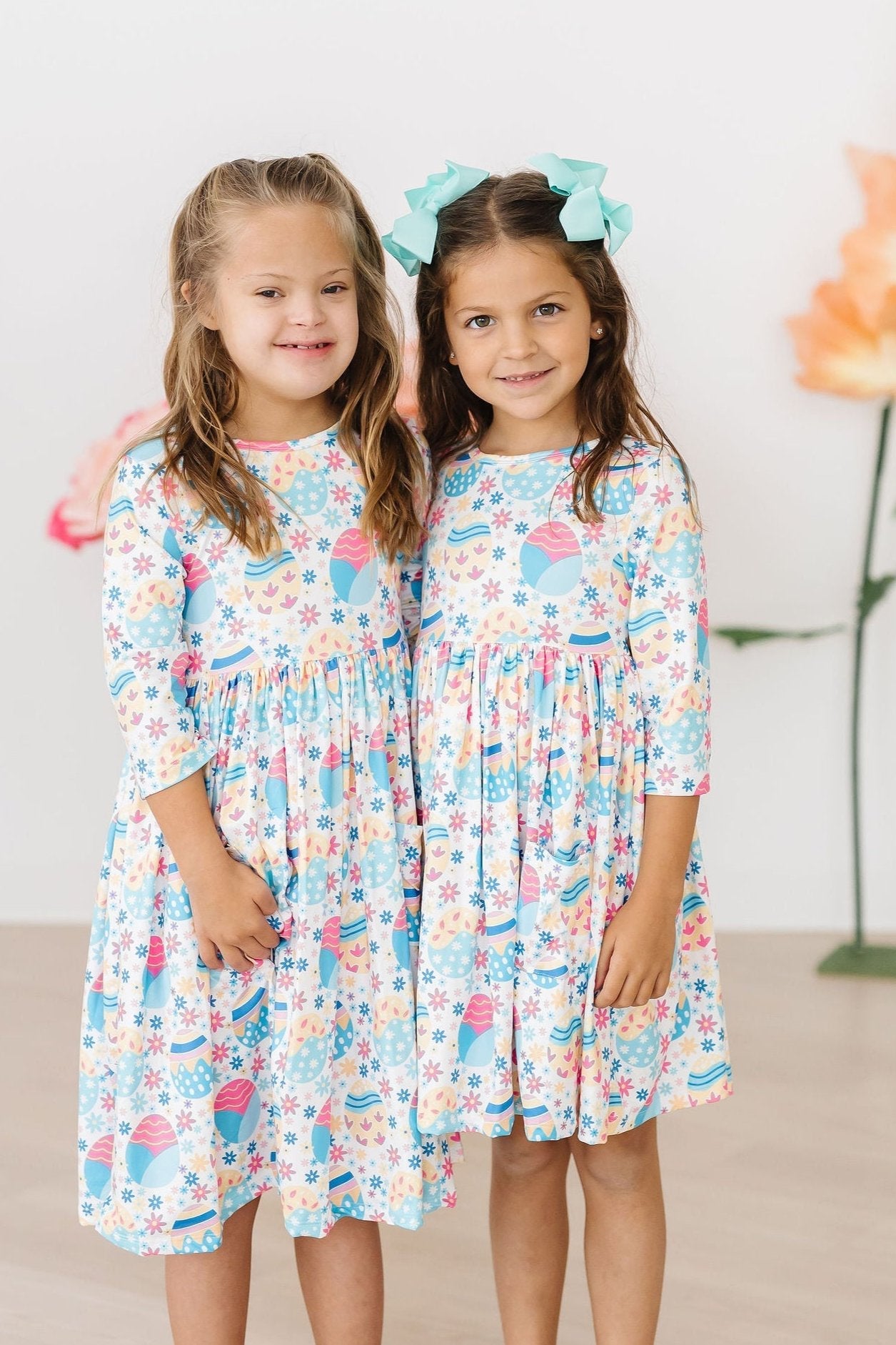 Egg-cellent 3/4 Sleeve Pocket Twirl Dress by Mila & Rose ®