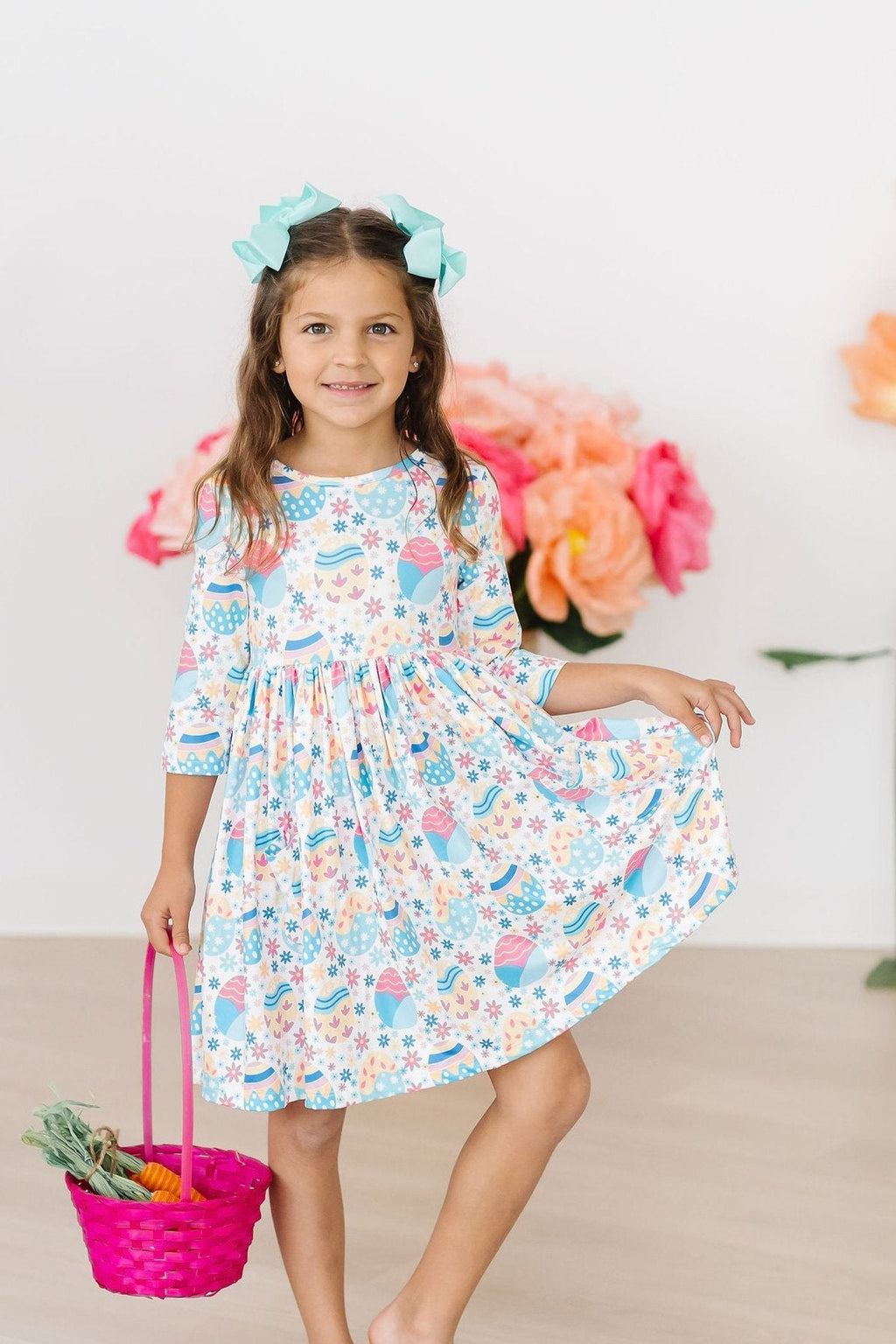 Egg-cellent 3/4 Sleeve Pocket Twirl Dress by Mila & Rose ®
