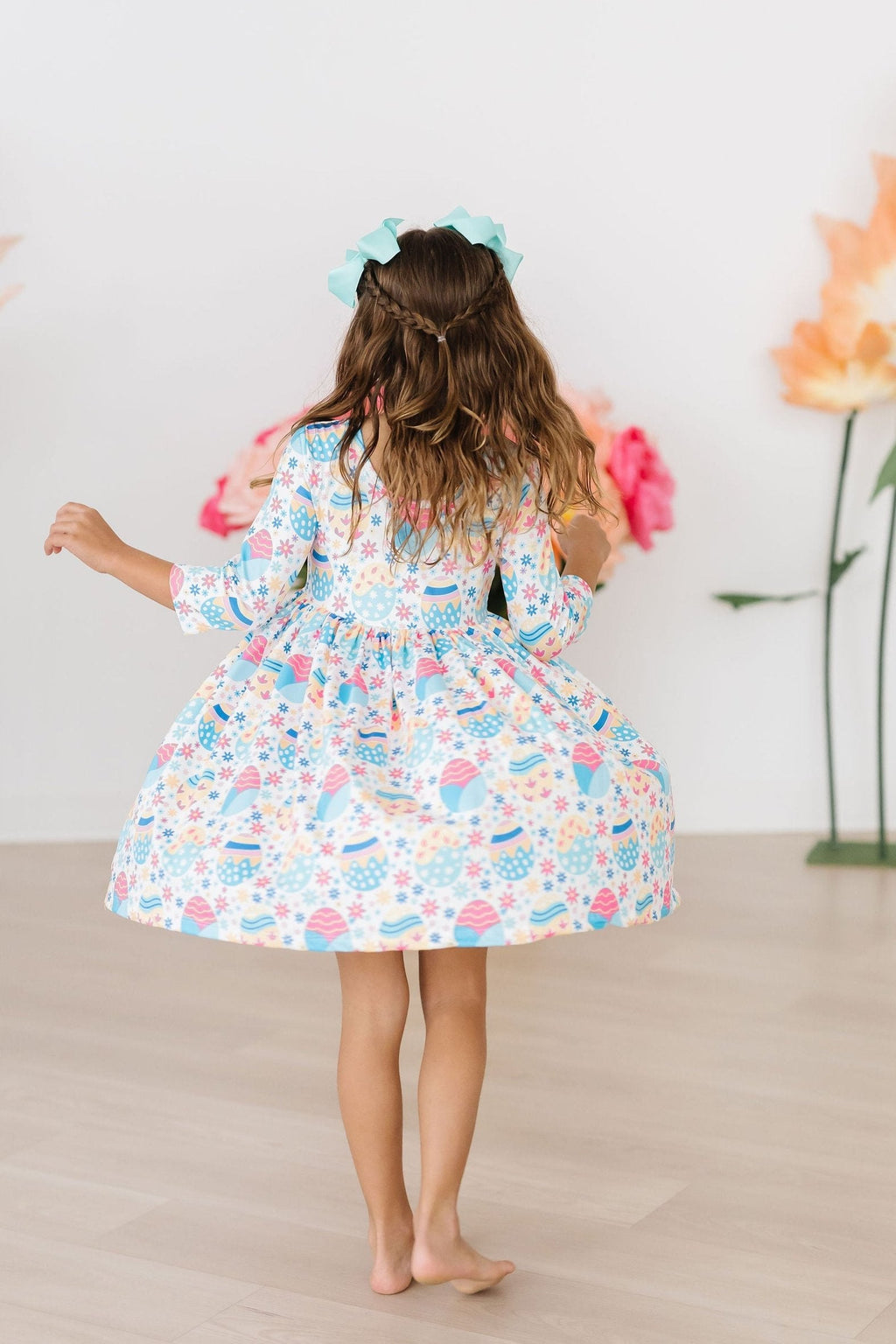 Egg-cellent 3/4 Sleeve Pocket Twirl Dress by Mila & Rose ®