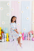 Egg-cellent 3/4 Sleeve Pocket Twirl Dress by Mila & Rose ®