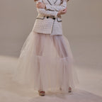 Elegant Double Tulle Skirt , Double Layer Soft White Tulle Skirt for Women, Sheer Maxi Overskirt by Bridal Port