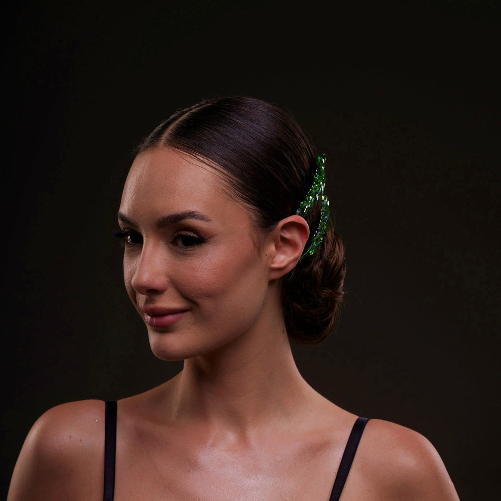 Elegant Green Crystal 2-Piece Hair Comb Set by Bridal Port