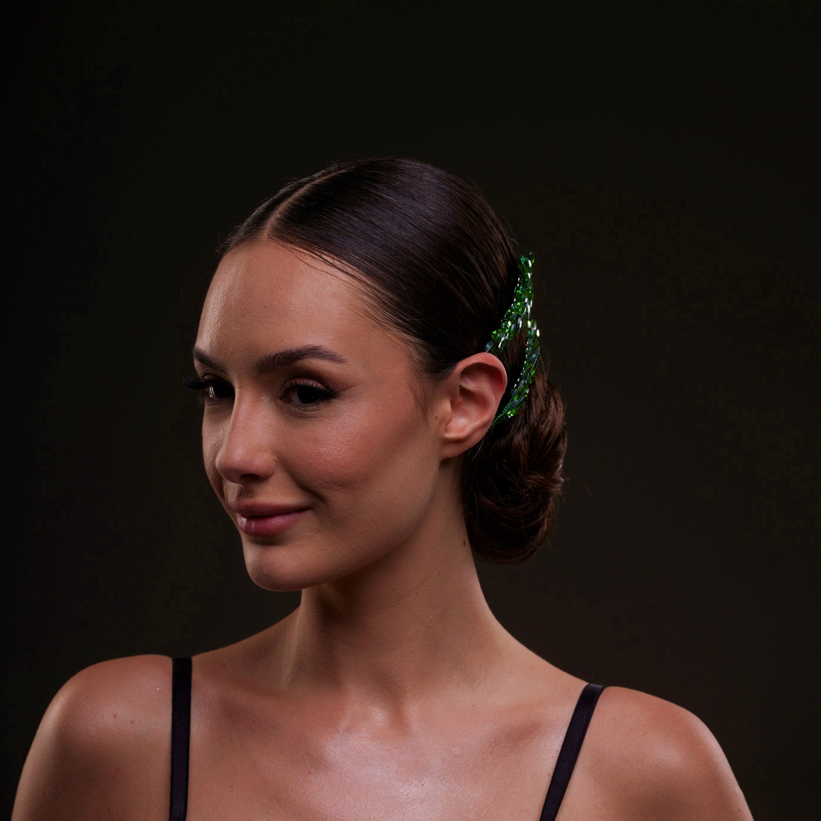 Elegant Green Crystal 2-Piece Hair Comb Set by Bridal Port