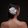 Elegant White Flower Bridal Hair Comb by Bridal Port