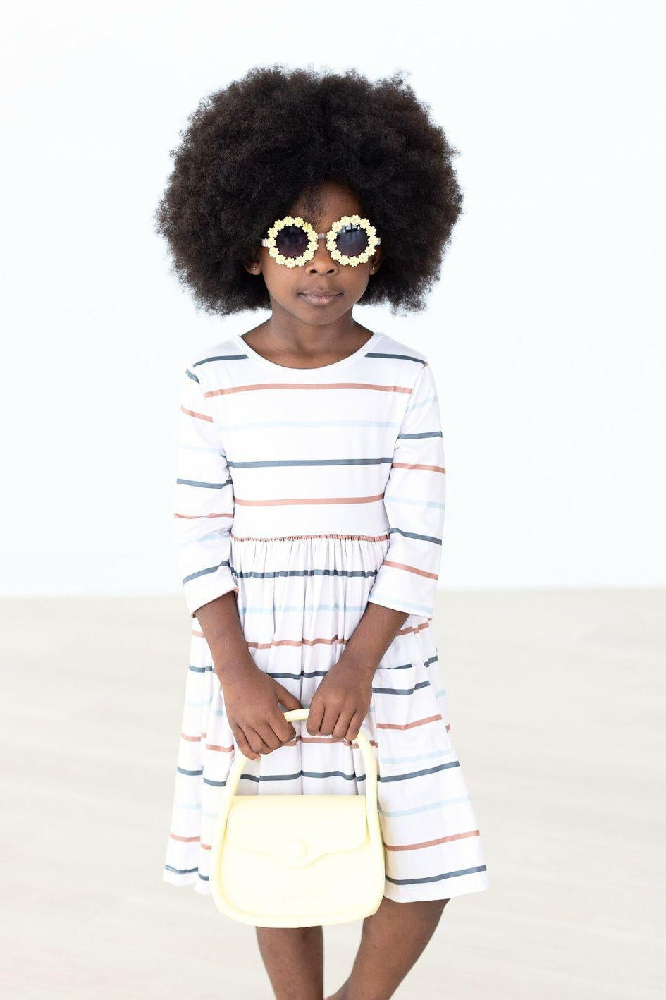 Fall Stripes 3/4 Sleeve Pocket Twirl Dress by Mila & Rose ®