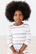 Fall Stripes 3/4 Sleeve Pocket Twirl Dress by Mila & Rose ®