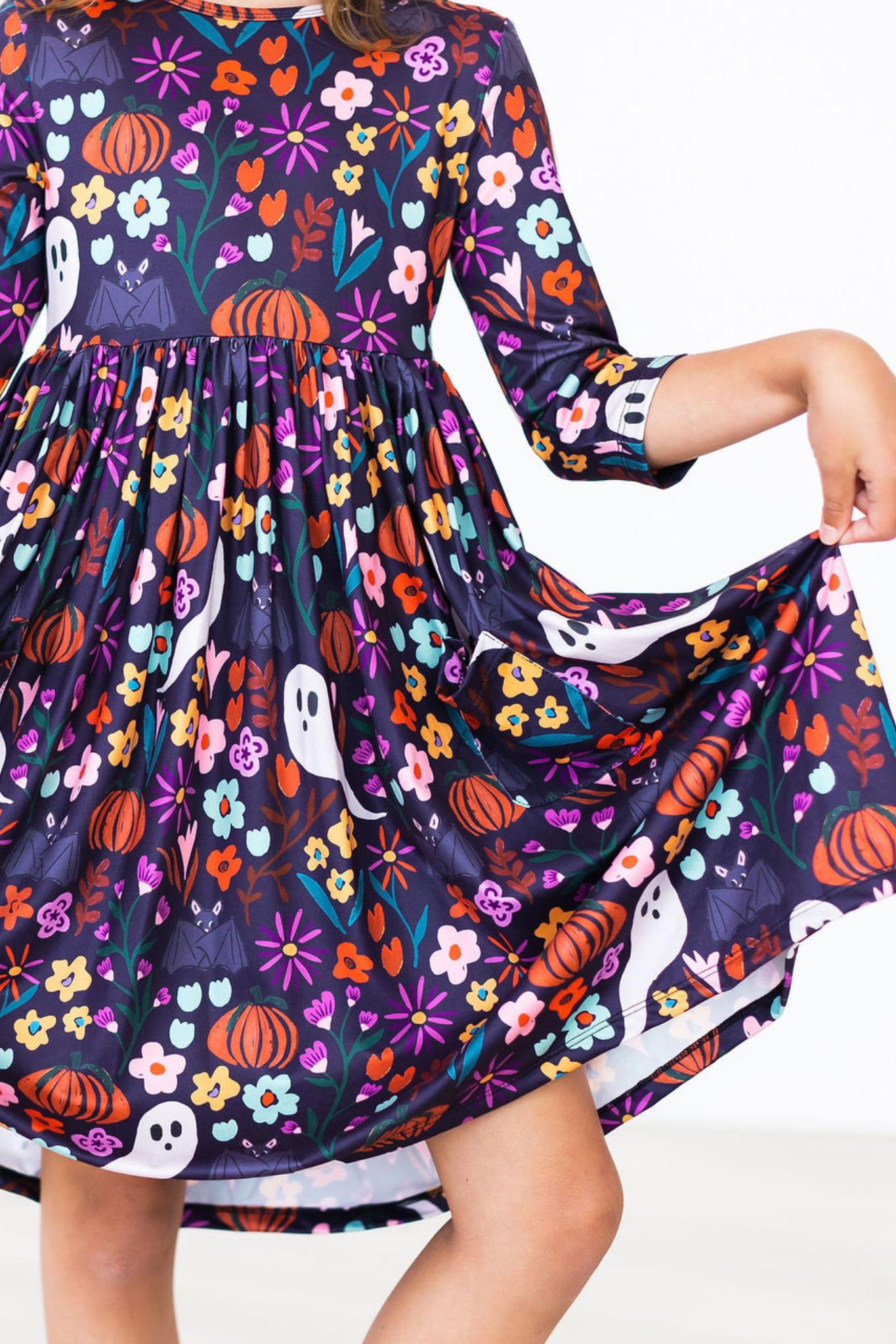 Fangtastic 3/4 Sleeve Pocket Twirl Dress by Mila & Rose ®