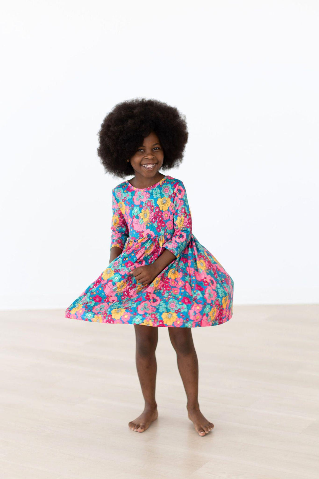 SALE Feeling Floral 3/4 Sleeve Pocket Twirl Dress by Mila & Rose ®