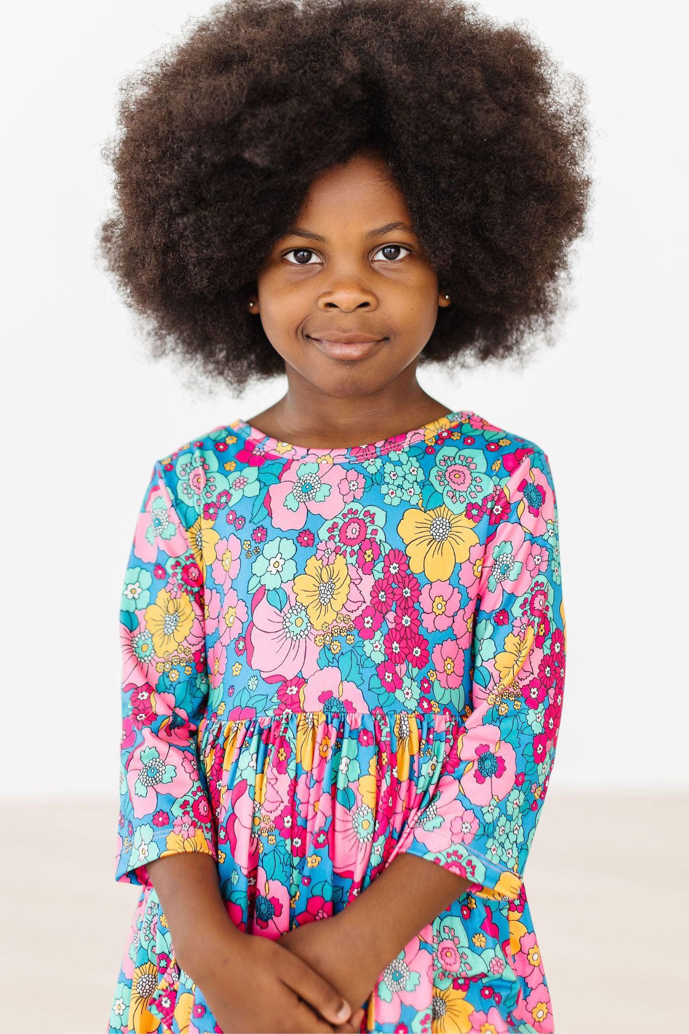 SALE Feeling Floral 3/4 Sleeve Pocket Twirl Dress by Mila & Rose ®