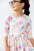 Field of Flowers 3/4 Sleeve Pocket Twirl Dress by Mila & Rose ®