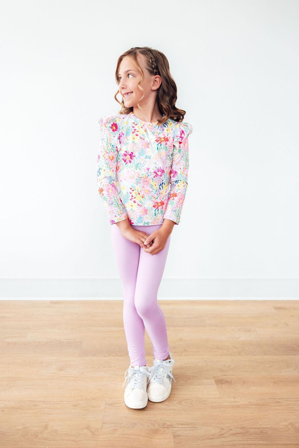 Field of Flowers L/S Ruffle Tee by Mila & Rose ®