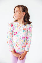 Field of Flowers L/S Ruffle Tee by Mila & Rose ®
