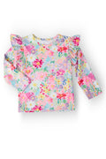 Field of Flowers L/S Ruffle Tee by Mila & Rose ®