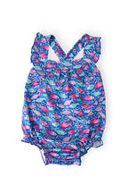 Fish in the Sea Ruffle Cross Back Romper by Mila & Rose ®