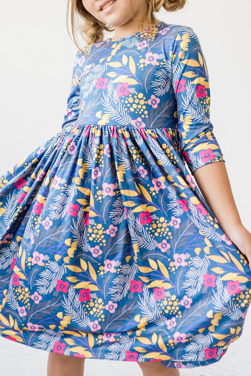 Flora 3/4 Sleeve Pocket Twirl Dress by Mila & Rose ®