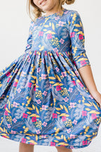 Flora 3/4 Sleeve Pocket Twirl Dress by Mila & Rose ®
