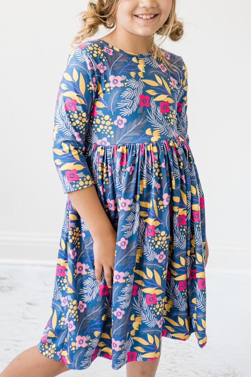 Flora 3/4 Sleeve Pocket Twirl Dress by Mila & Rose ®